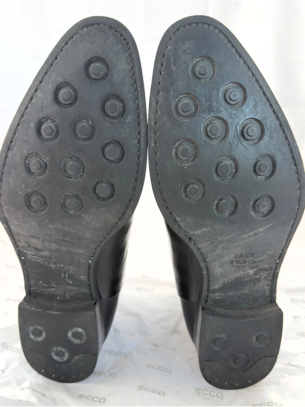 Jack Erwin Black Leather Chelsea Boots - Men's Dress Slip-On Sz 9-1/2